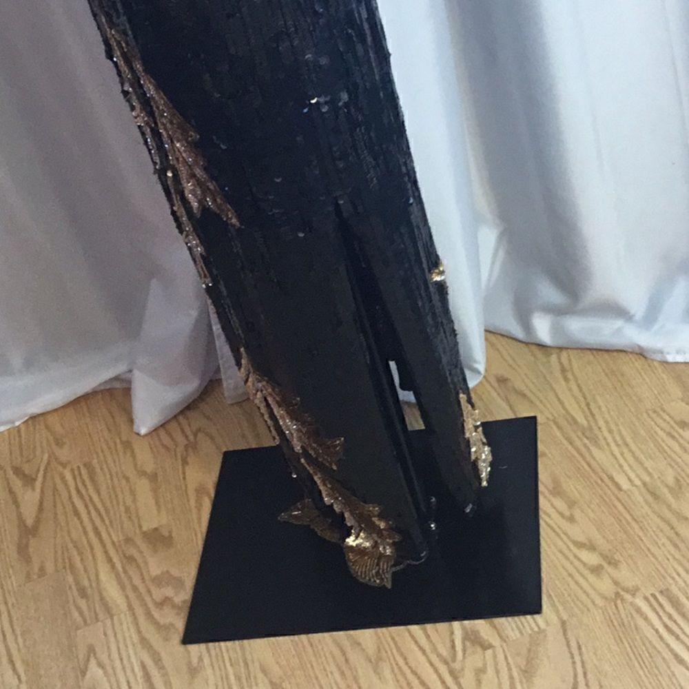 VINTAGE beaded & sequined gown in black & gold colors size medium - Picture 12 of 16